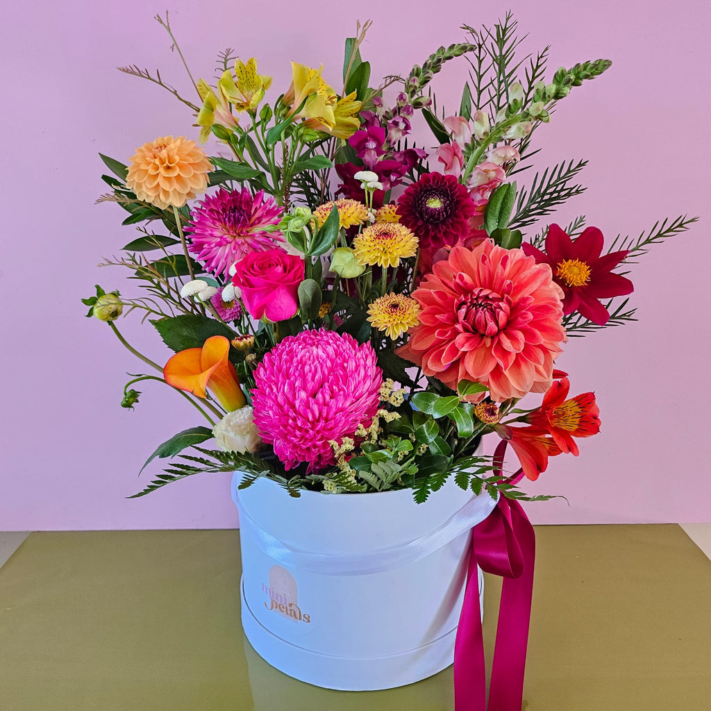 Magnum | Hat Box Arrangement - Mini Petals Florist