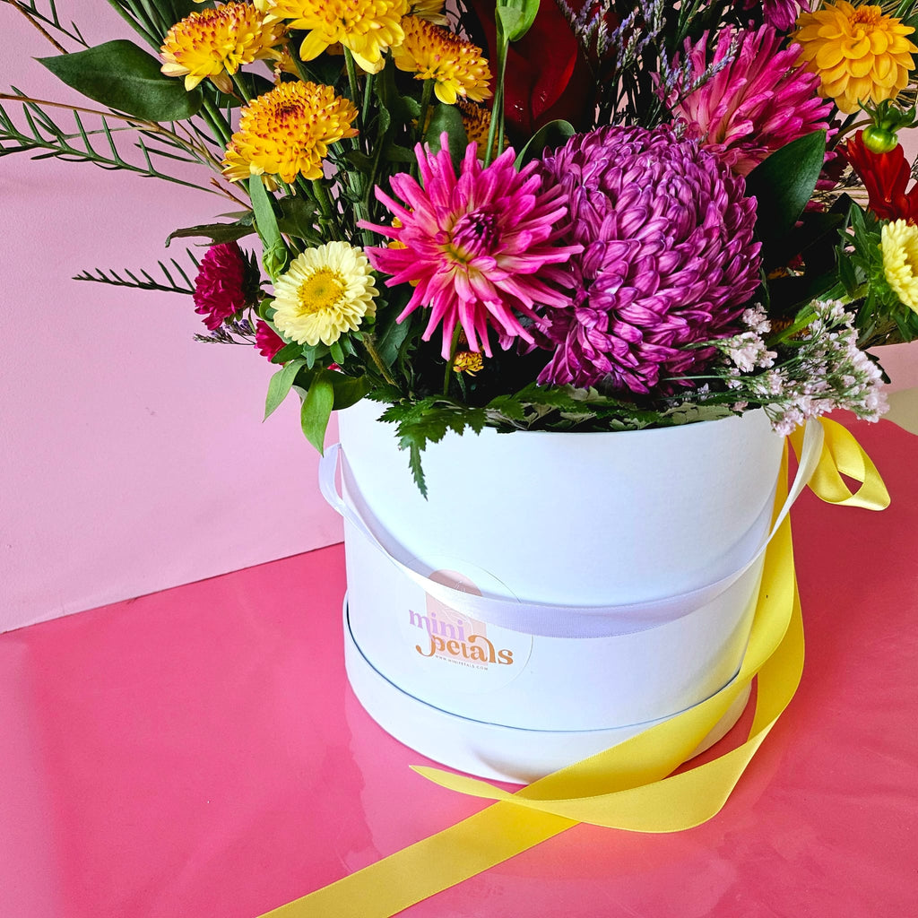 Midi | Hat Box Arrangement - Mini Petals Florist